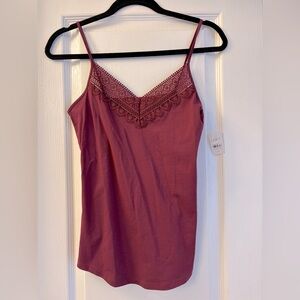 Loft XS burgundy strap tank top NWT